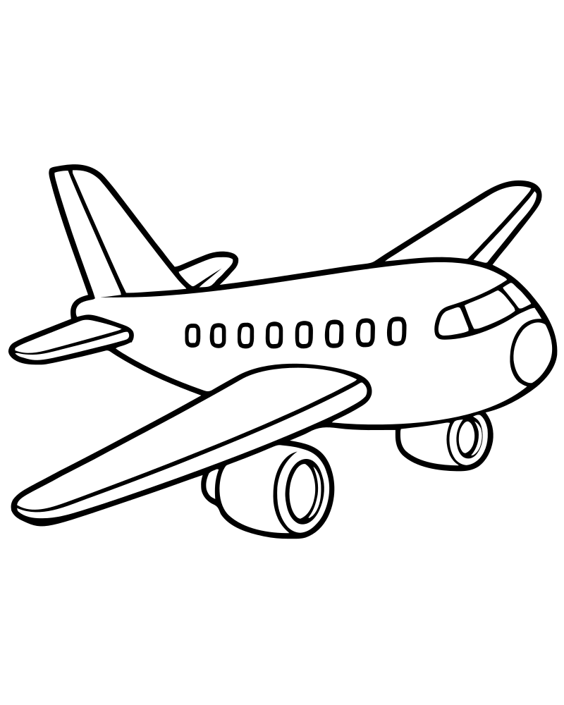 Airplane Close-Up picture to color — Airplane coloring page for kids