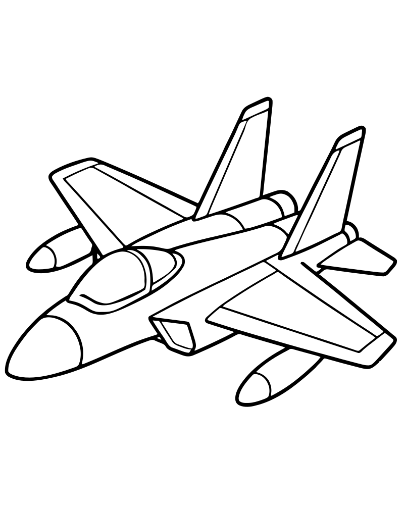 Jet Plane — printable Airplane coloring sheet for preschoolers