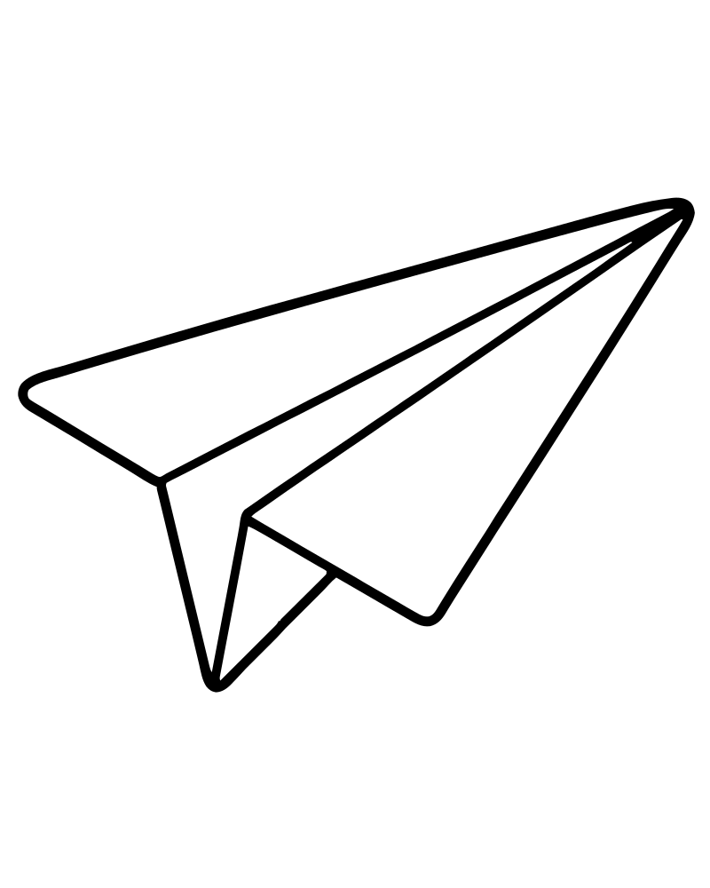 Printable paper airplane line art — Airplane coloring page