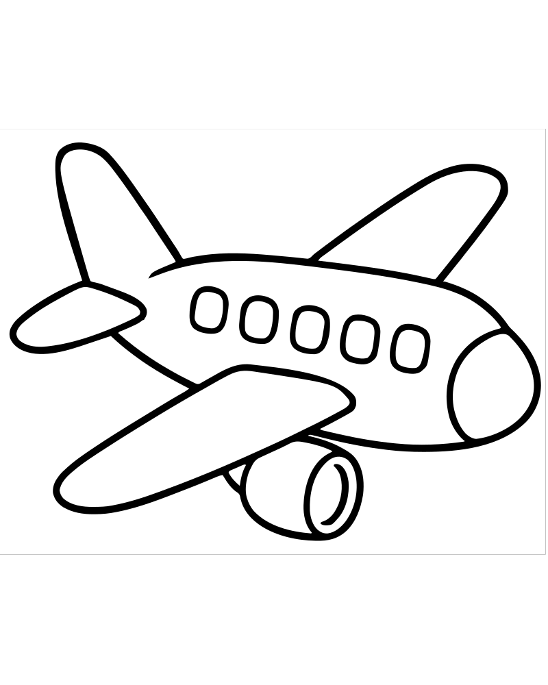 Simple Airplane for Toddlers — printable Airplane coloring sheet for preschoolers