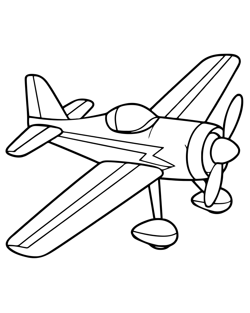 Stunt Plane — free printable Airplane coloring page for kids