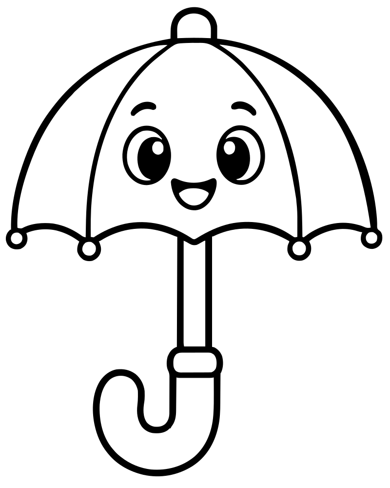 Letter U Umbrella — free printable Alphabet coloring page for kids