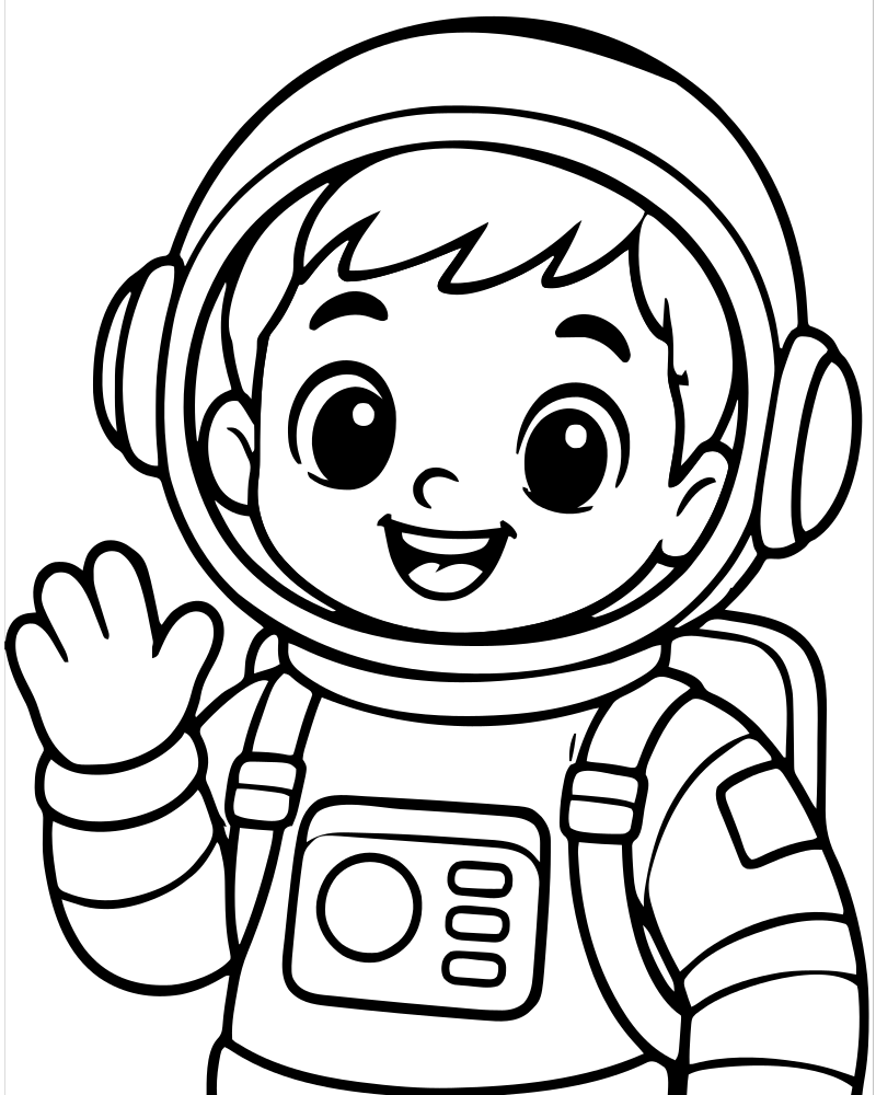 Astronaut Close-Up — printable Astronaut coloring sheet for preschoolers