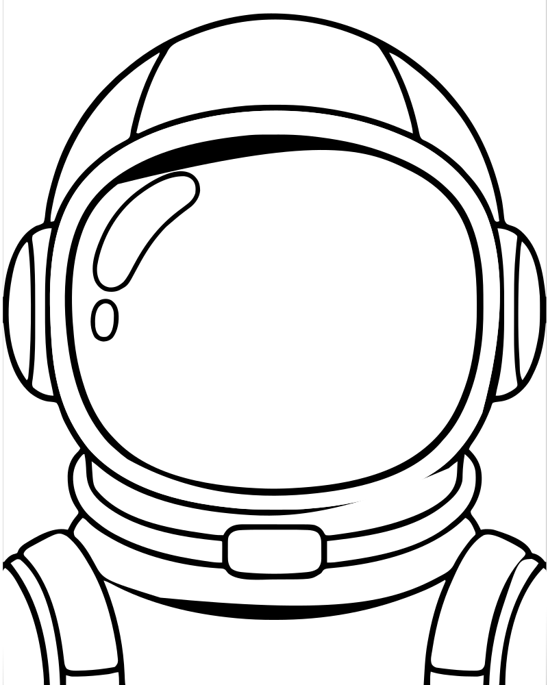 Printable astronaut helmet line art — Astronaut coloring page