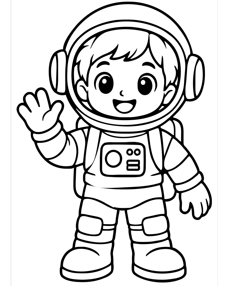 Kid Astronaut — printable Astronaut coloring sheet for preschoolers