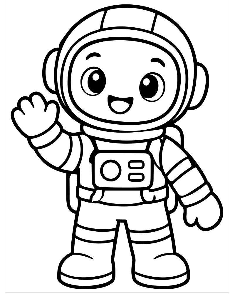 Simple Astronaut for Toddlers — free printable Astronaut coloring page for kids