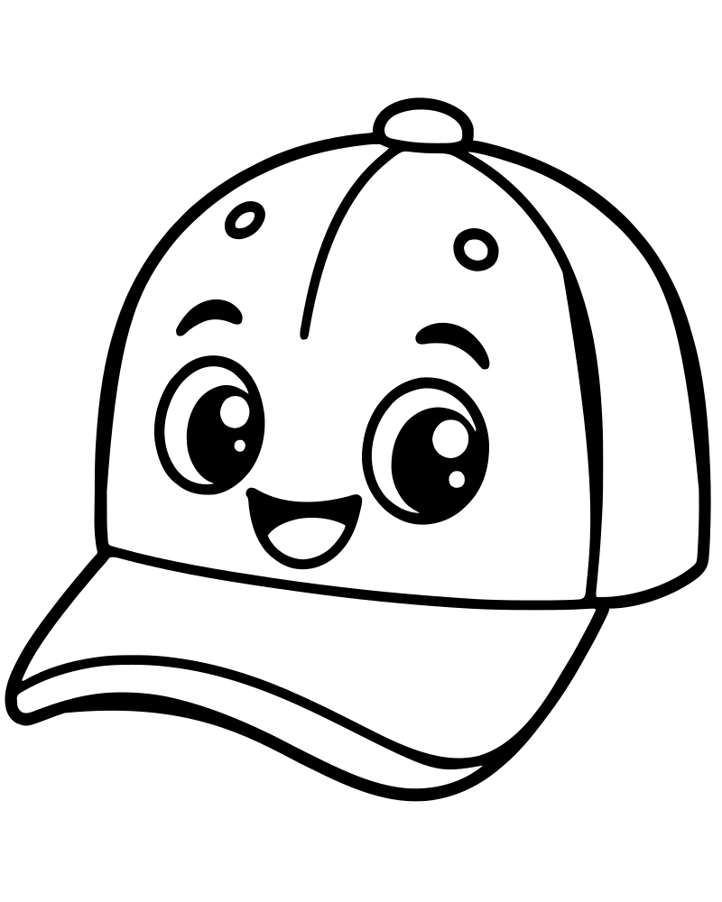 Baseball Cap picture to color — Baseball coloring page for kids