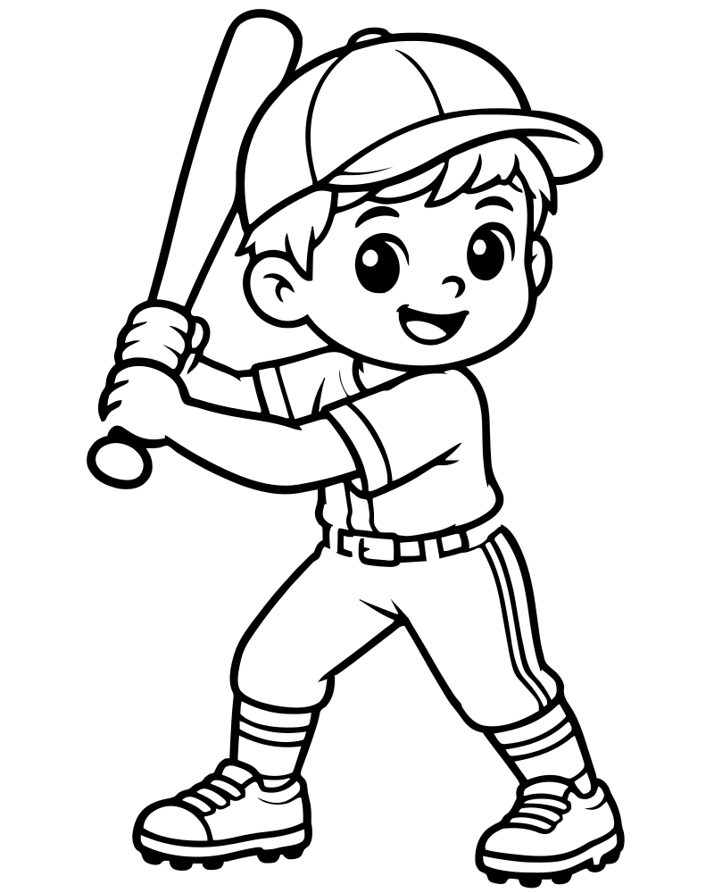Baseball Pattern — printable Baseball coloring sheet for preschoolers