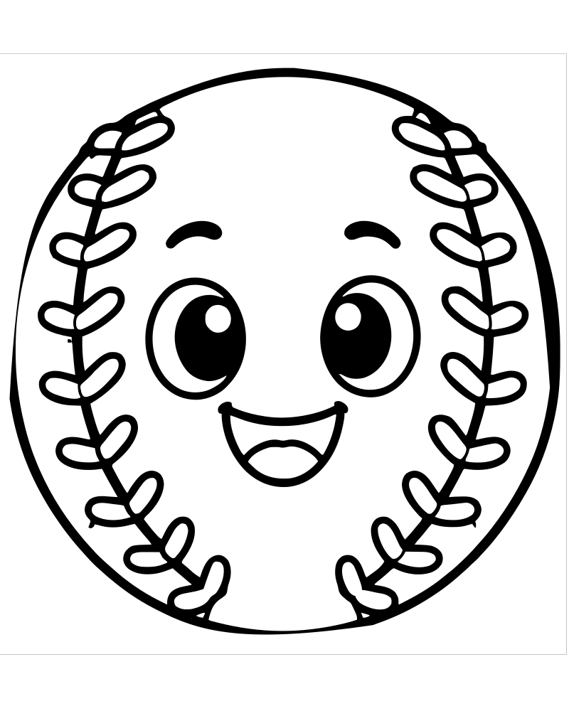 Baseball Stitches Close-Up — free printable Baseball coloring page for kids