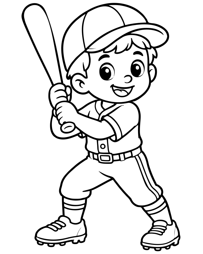 Baseball Team — printable Baseball coloring sheet for preschoolers