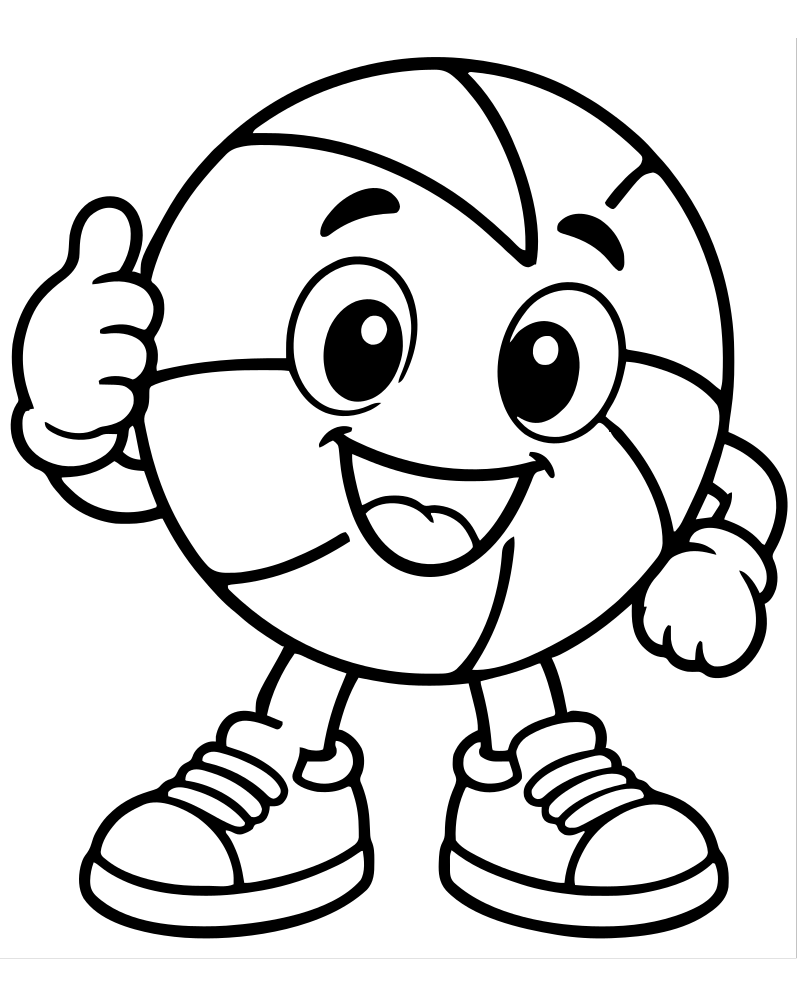 Basketball Pattern picture to color — Basketball coloring page for kids