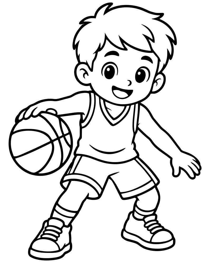 Basketball — free printable Basketball coloring page for kids