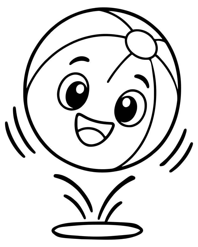 Printable bouncing ball line art — Basketball coloring page