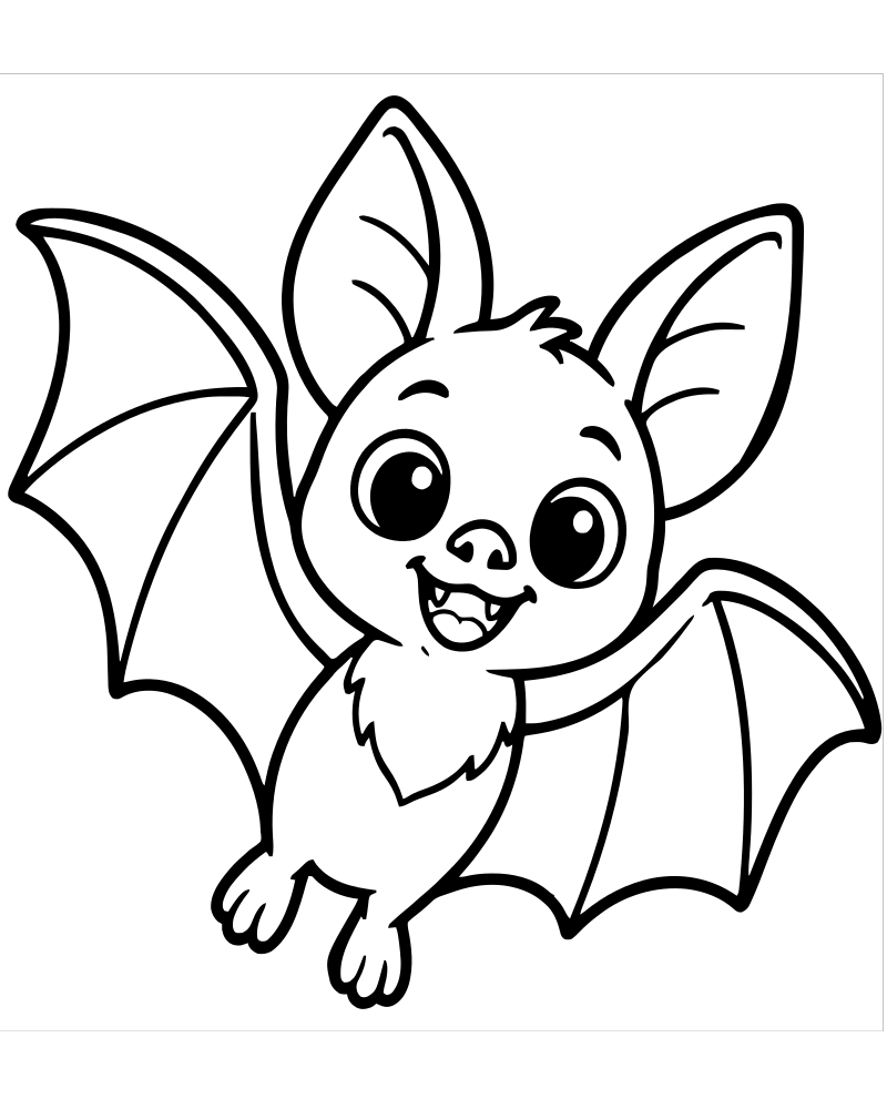 Flying Bat — free printable Bat coloring page for kids