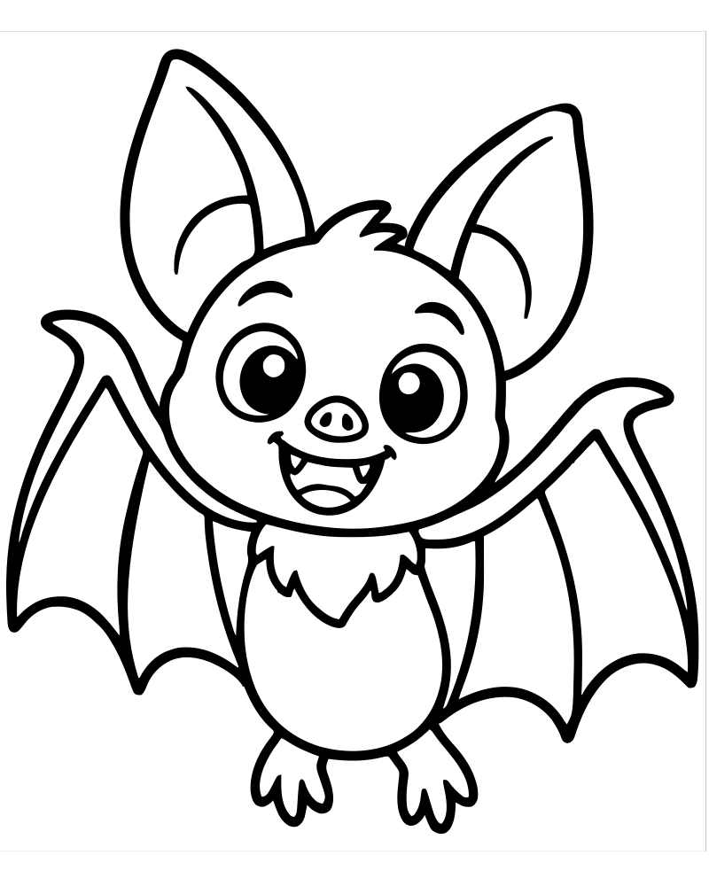 Halloween Bat picture to color — Bat coloring page for kids