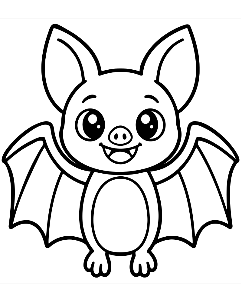 Simple Bat for Toddlers — printable Bat coloring sheet for preschoolers