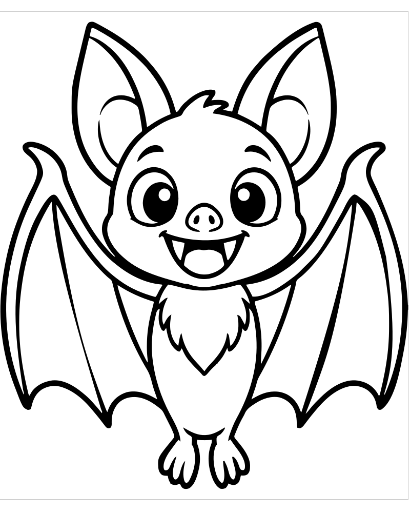 Vampire Bat — Bat coloring page to print for children