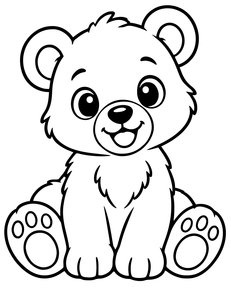 Bear Cub — printable Bear coloring sheet for preschoolers
