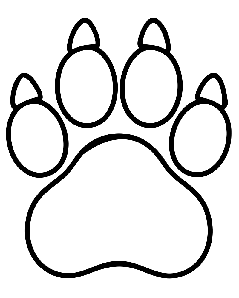 Bear Paw Prints picture to color — Bear coloring page for kids