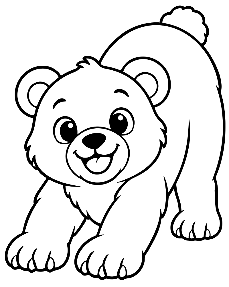 Big Bear Stretch — printable Bear coloring sheet for preschoolers