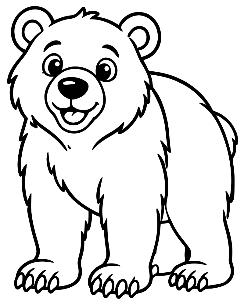 Grizzly Bear — free printable Bear coloring page for kids