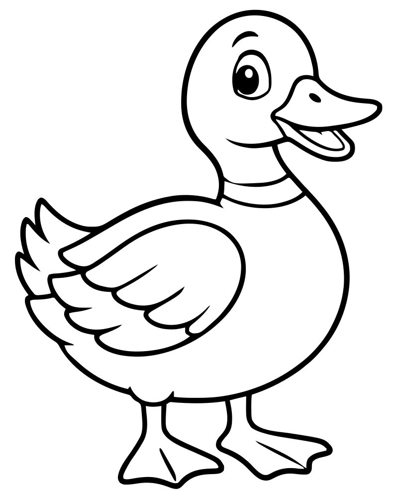 Printable mallard duck line art — Bird coloring page