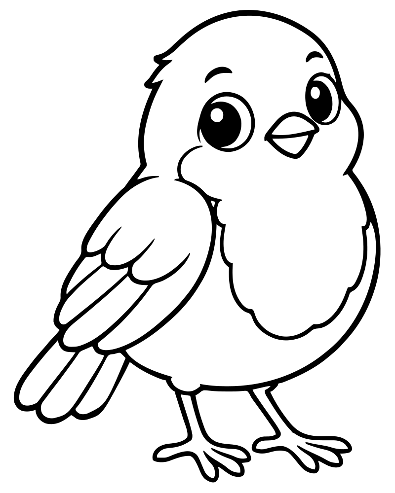 Robin Redbreast picture to color — Bird coloring page for kids