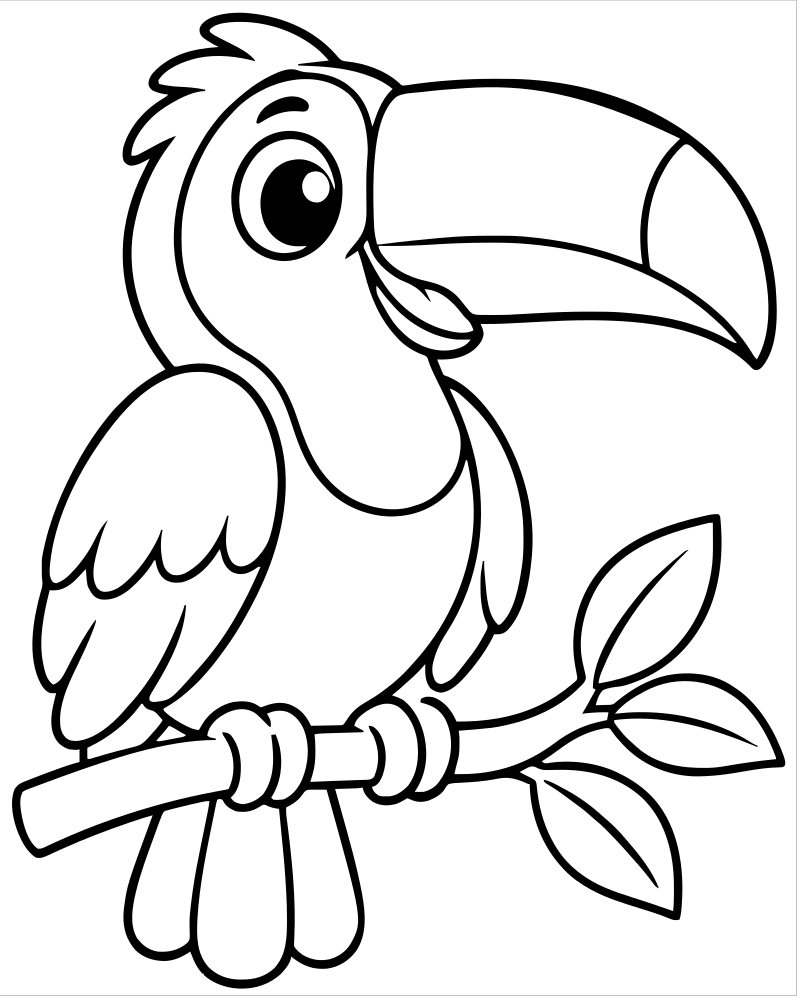 Toucan picture to color — Bird coloring page for kids