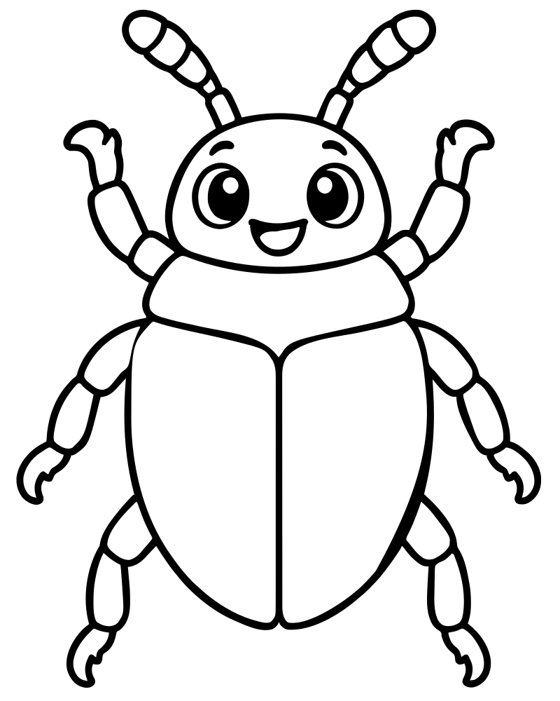 Beetle — free printable Bug coloring page for kids