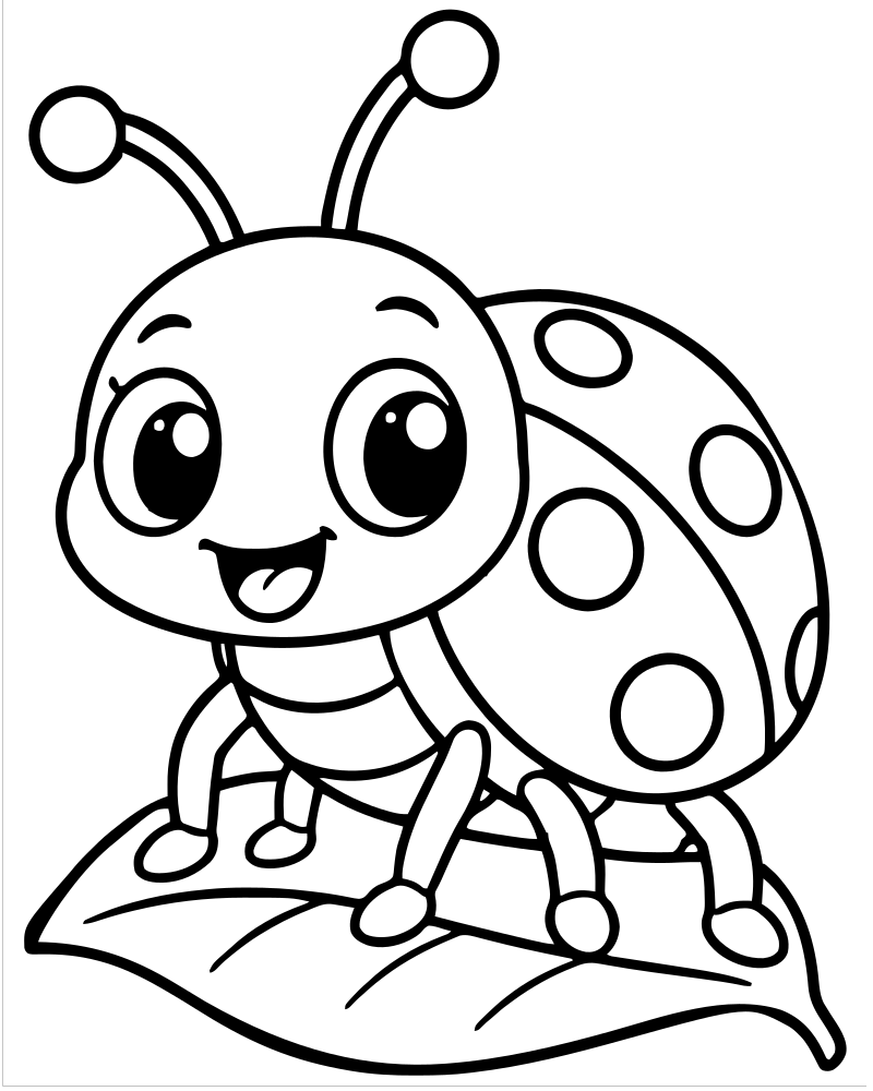 Bug Hunt — Bug coloring page to print for children
