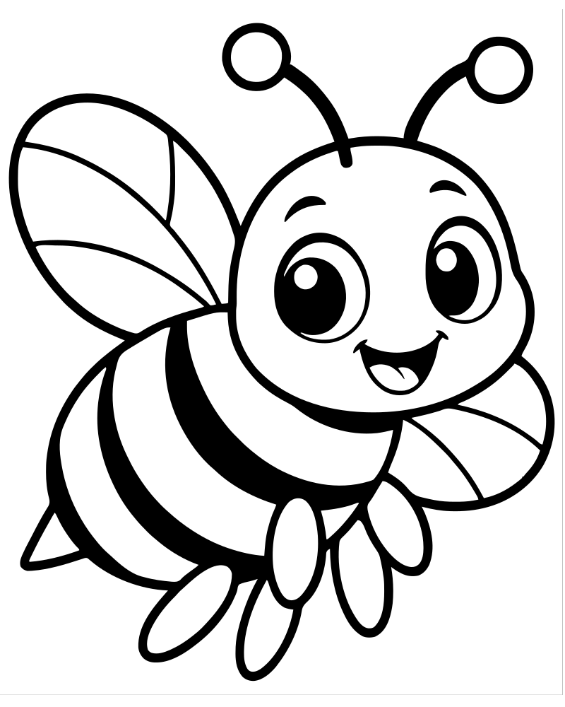 Bumblebee — printable Bug coloring sheet for preschoolers
