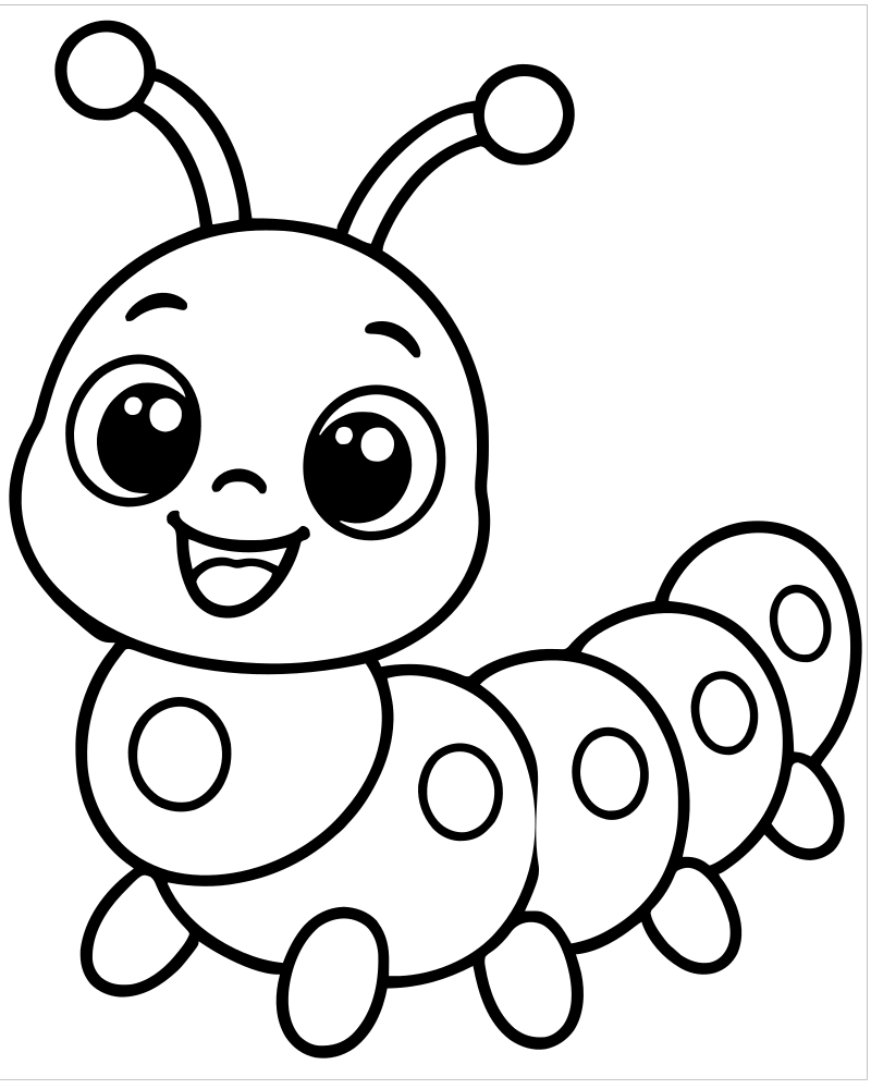 Caterpillar — free printable Bug coloring page for kids