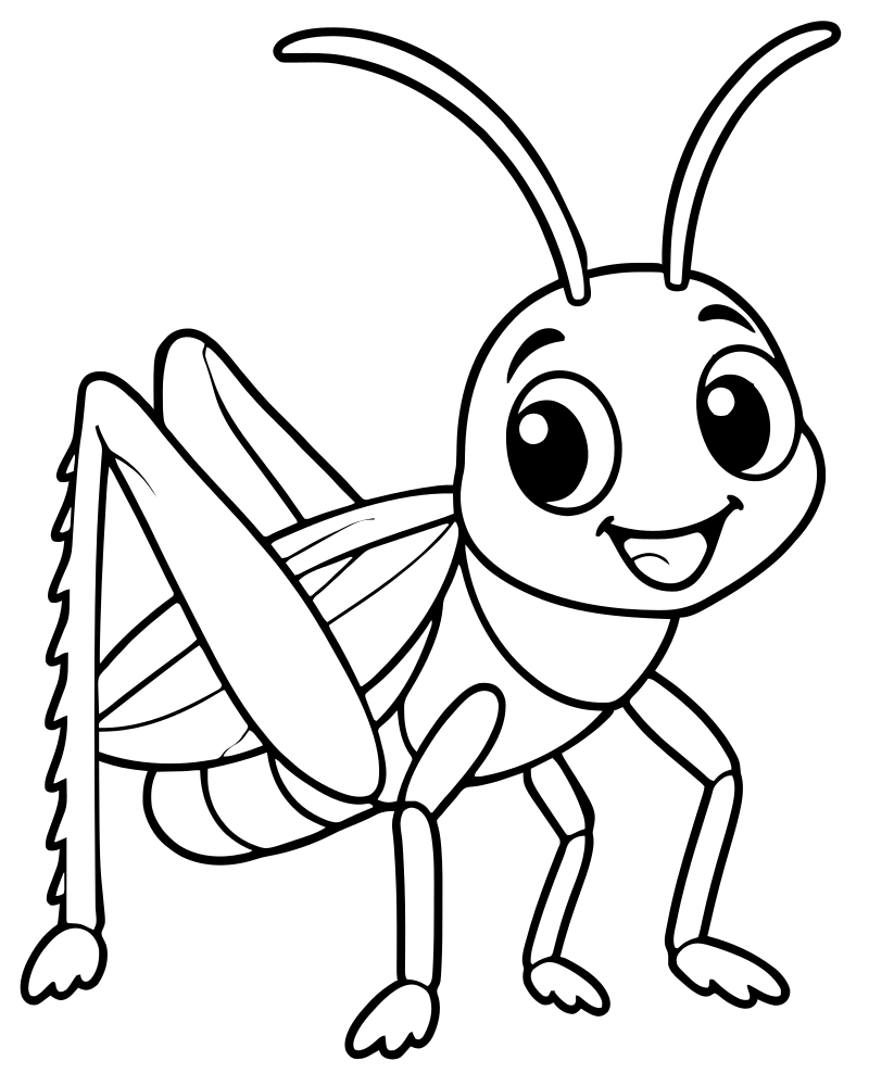 Cricket picture to color — Bug coloring page for kids