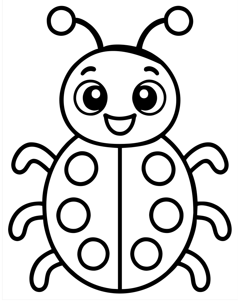 Simple Bug for Toddlers — free printable Bug coloring page for kids
