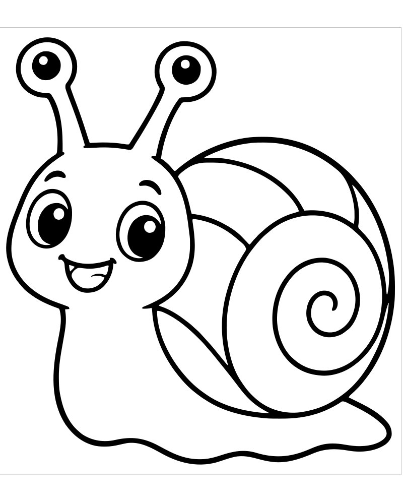 Snail — Bug coloring page to print for children