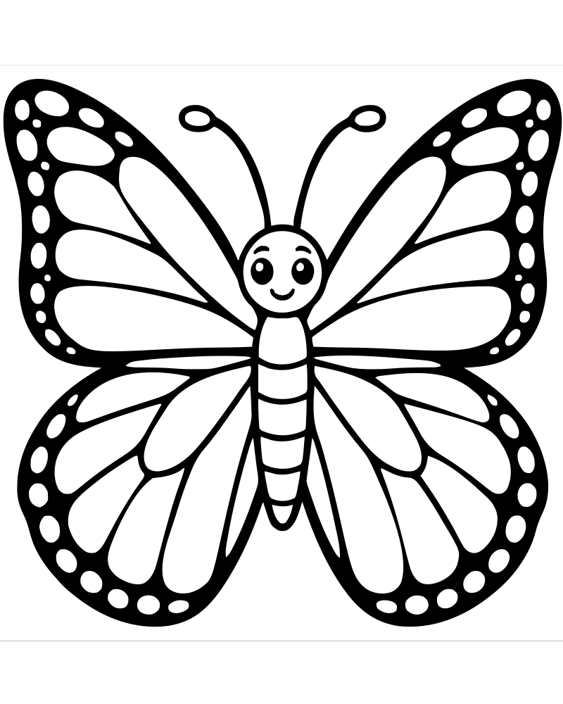 Monarch Butterfly — free printable Butterfly coloring page for kids