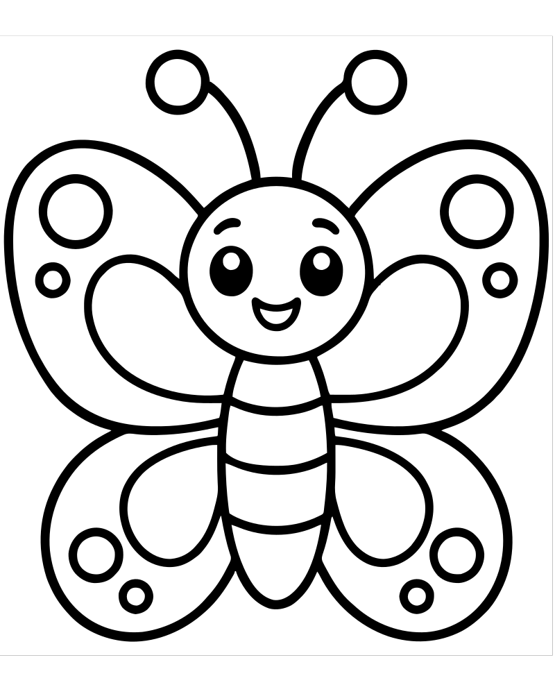 Simple Butterfly for Toddlers picture to color — Butterfly coloring page for kids