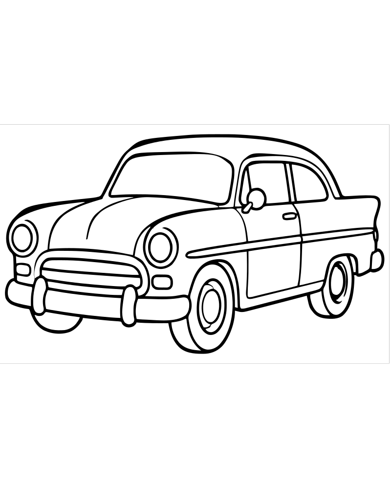 Classic Car — printable Car coloring sheet for preschoolers