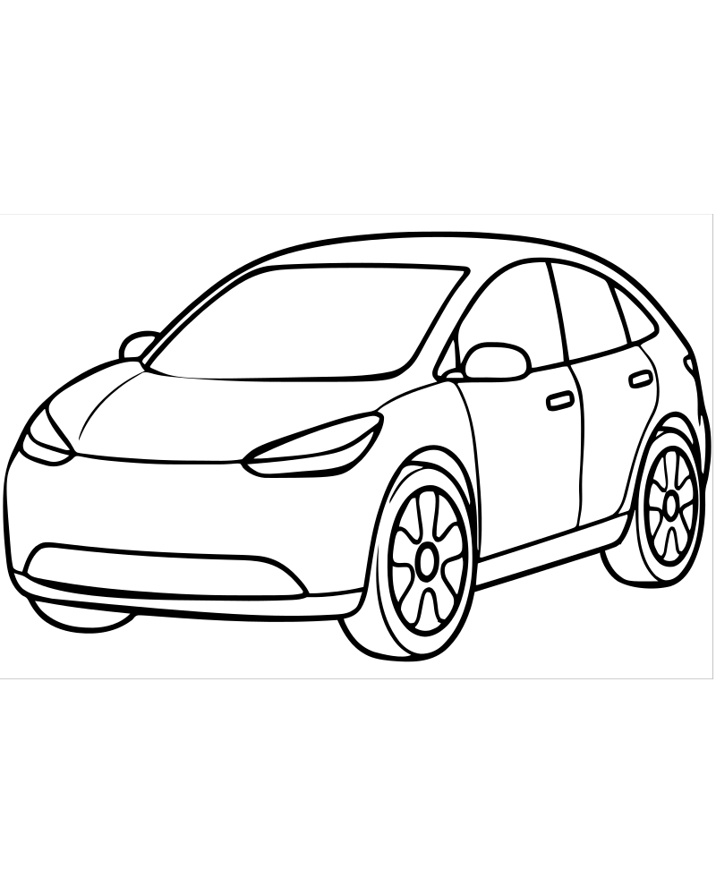 Electric Car — printable Car coloring sheet for preschoolers