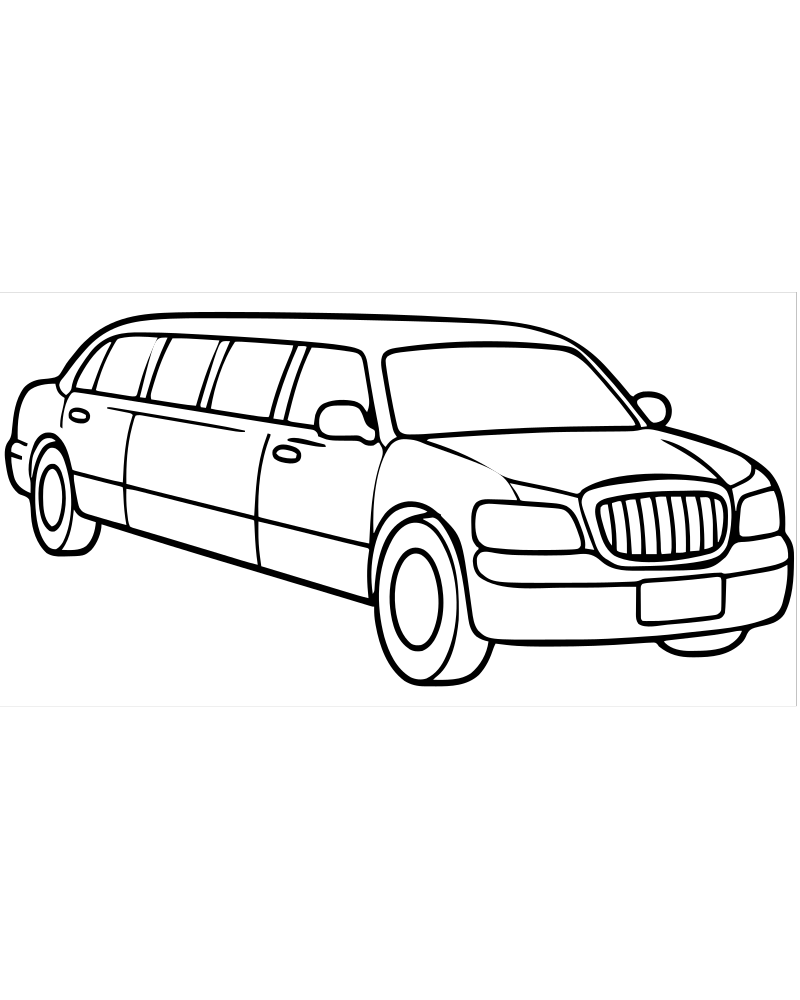 Limousine — printable Car coloring sheet for preschoolers