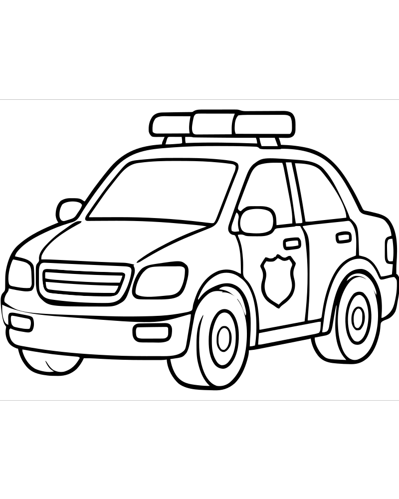 Police Car picture to color — Car coloring page for kids