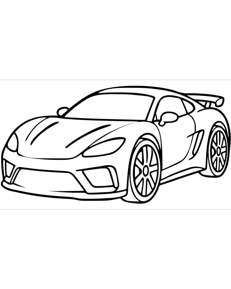 Sports Car — Car coloring page to print for children