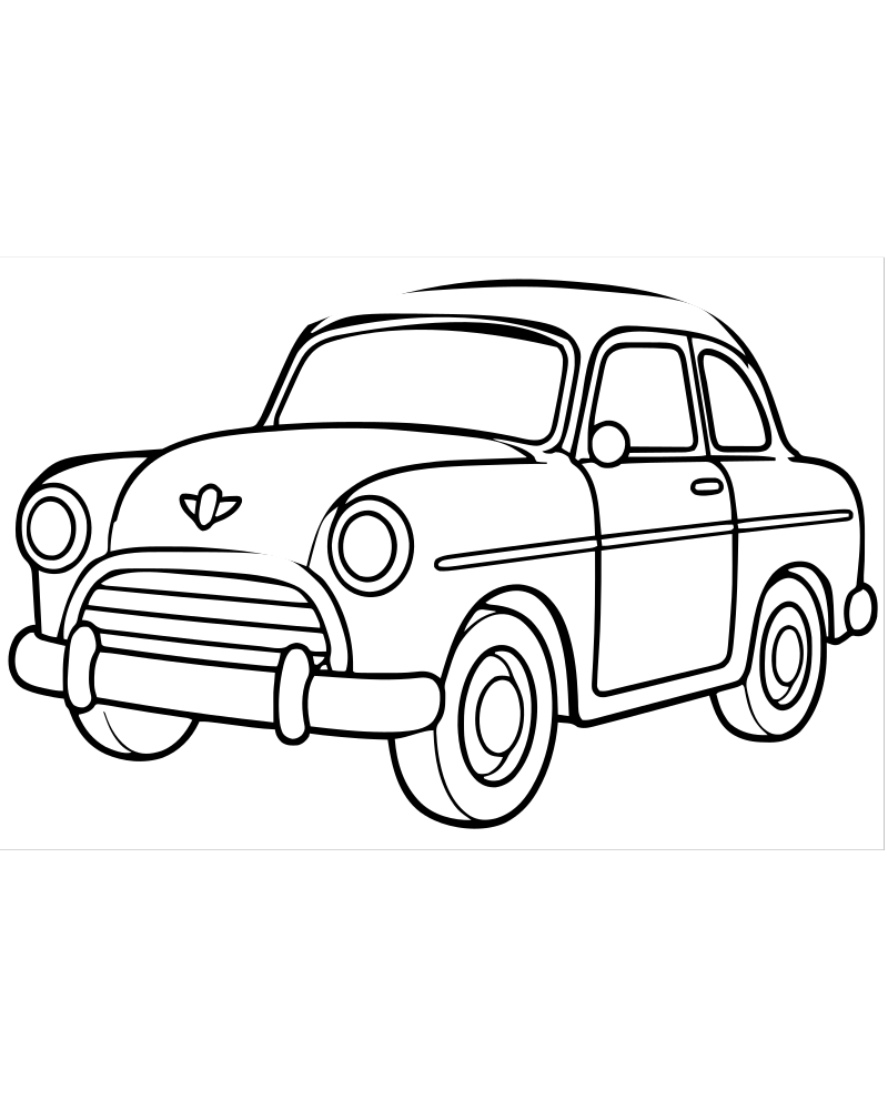 Vintage Car — printable Car coloring sheet for preschoolers
