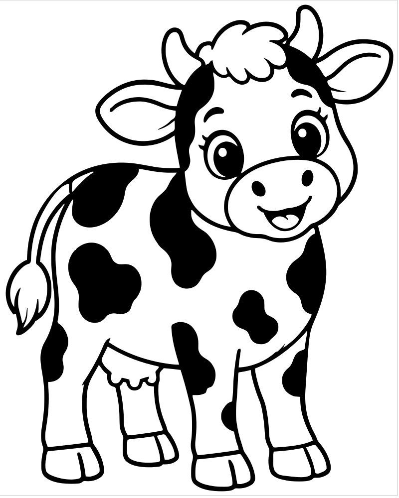 Holstein Cow Spots — free printable Cow coloring page for kids
