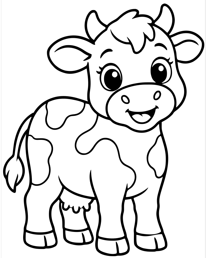 Milk Cow — Cow coloring page to print for children