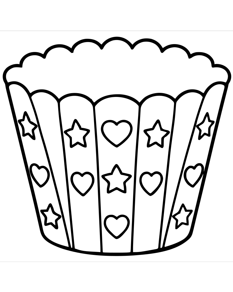 Cupcake Wrapper Pattern picture to color — Cupcake coloring page for kids