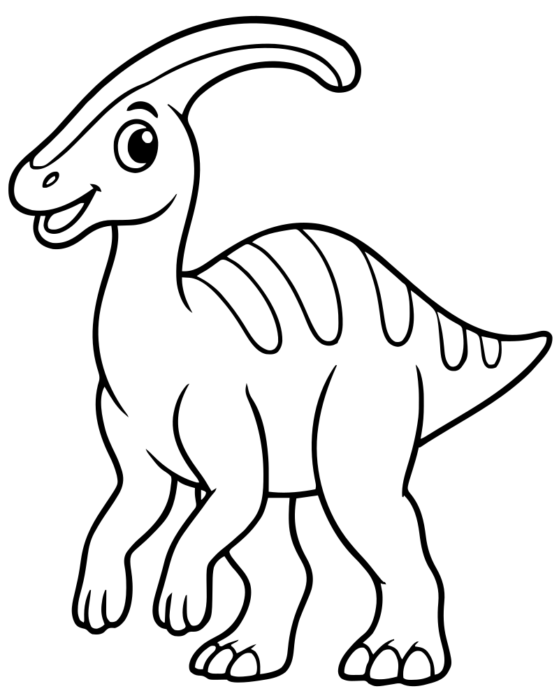 Printable parasaurolophus line art — Dinosaur coloring page
