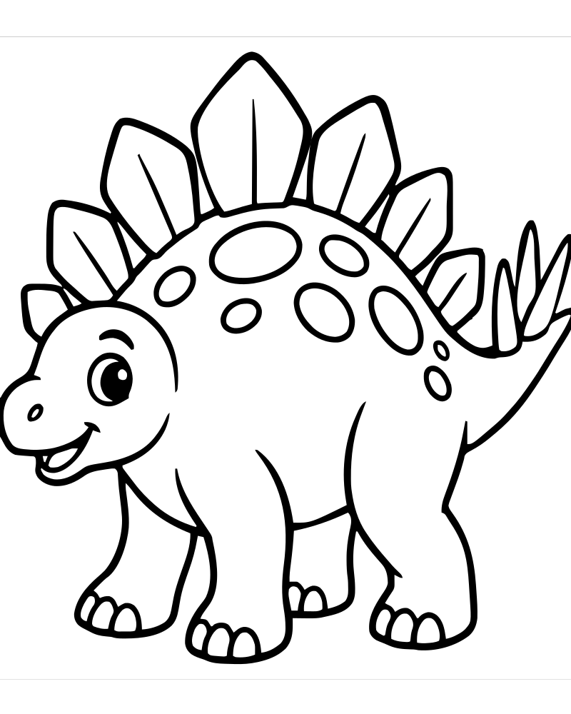 Spiky Stegosaurus picture to color — Dinosaur coloring page for kids