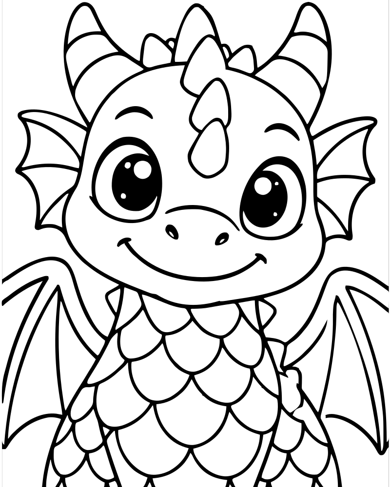 Dragon Scales Close-Up — free printable Dragon coloring page for kids