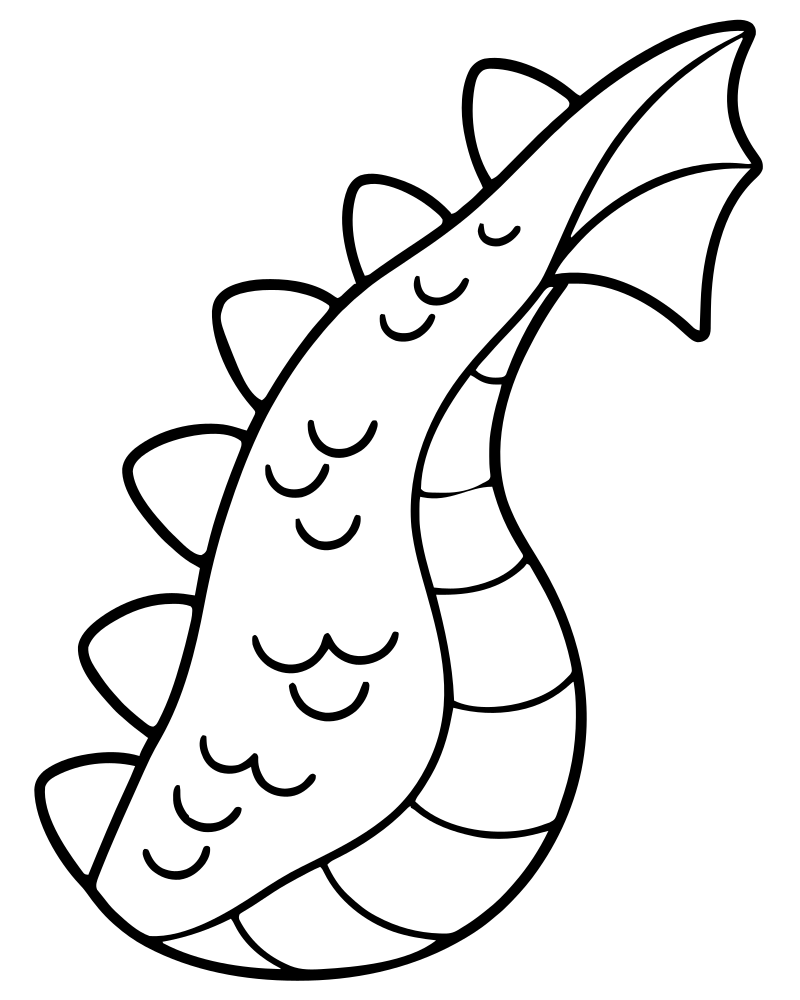Dragon Tail Pattern — Dragon coloring page to print for children